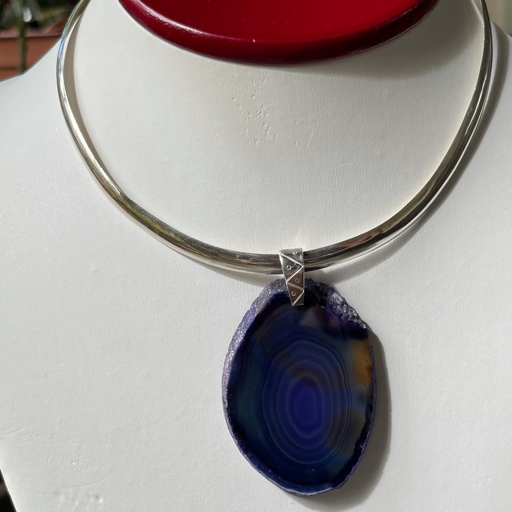 Agate S925 sterling silver pendant - Picture 2 of 9